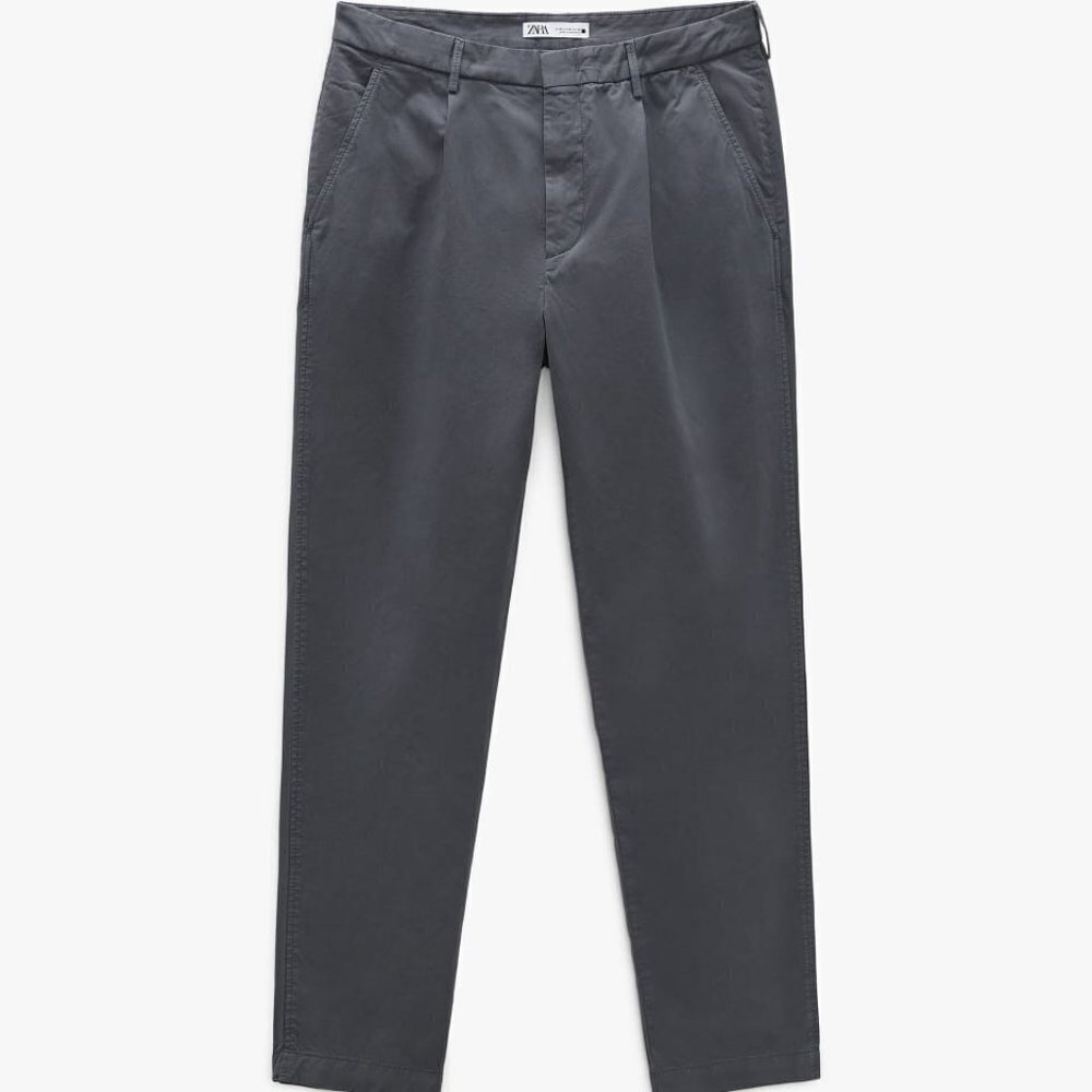 Zara Pintuck Trousers Black Size 31 6917/445/431